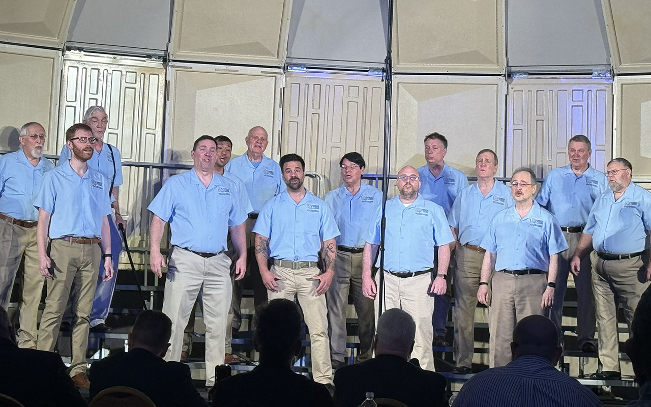 North Country Chordsmen on stage at NED 2024 Spring Contest